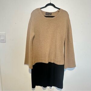 Nina Leonard Beige Knit Dress